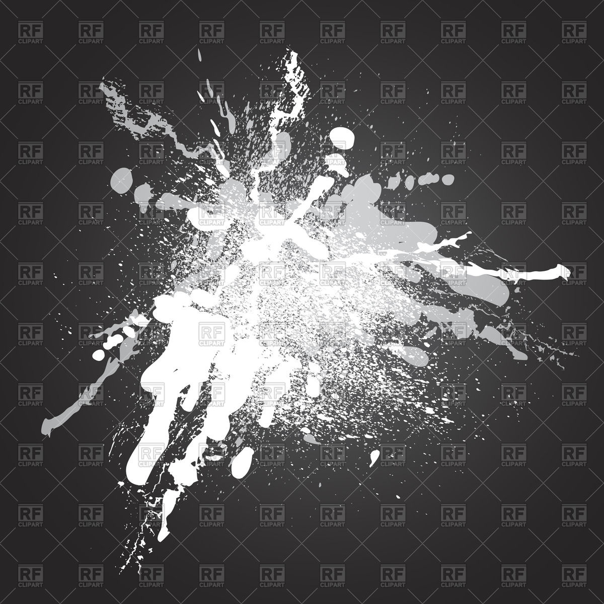 1200x1200 White Watercolor Spot On Black Background Vector Image Vector