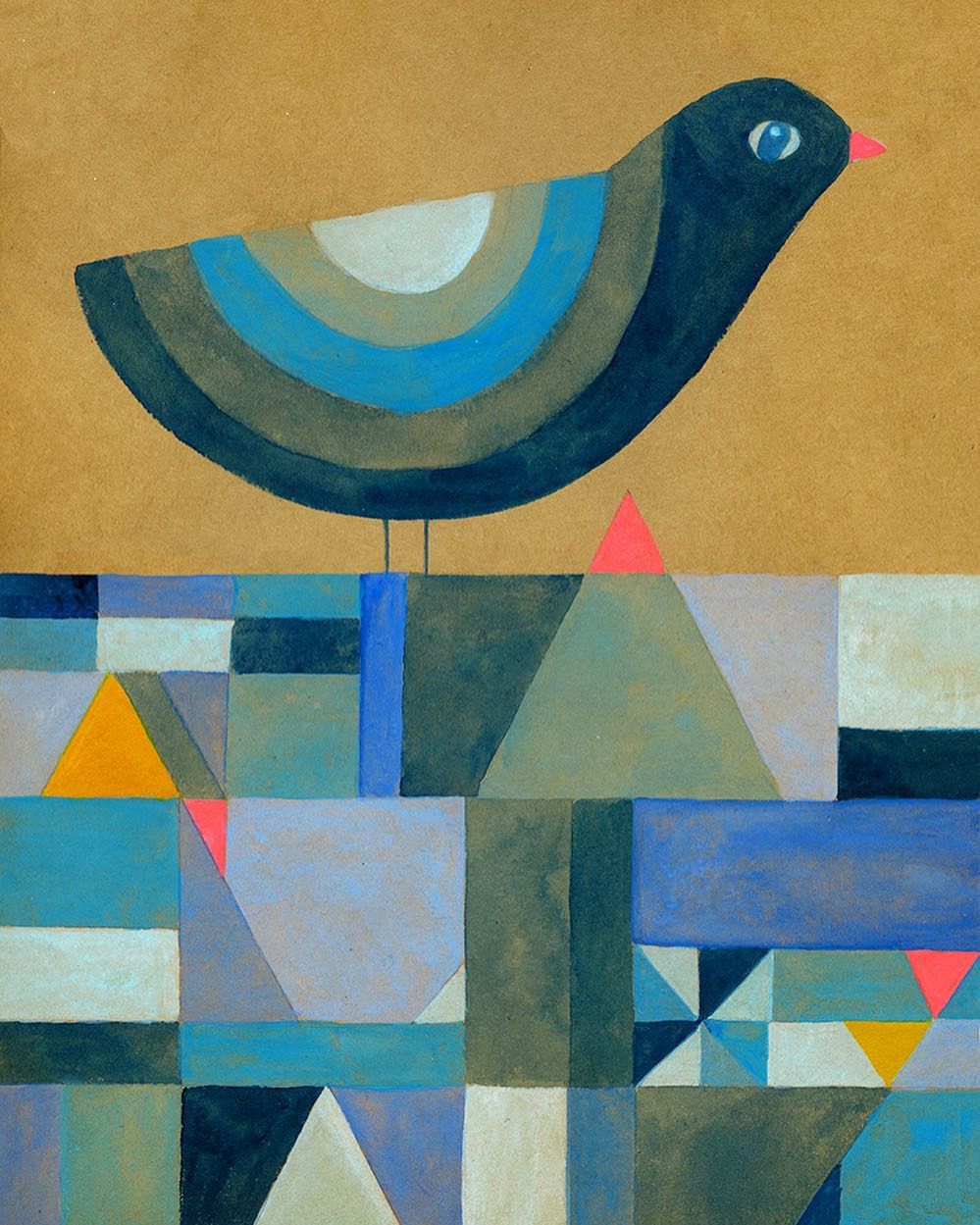 999x1249 Experiments In Blue Week 12 Watercolor On Brown Paper More