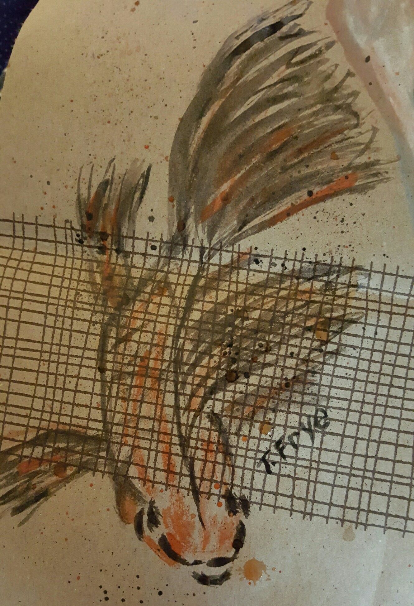 1330x1944 Koi Watercolor On Brown Paper Bag My Watercolor Art