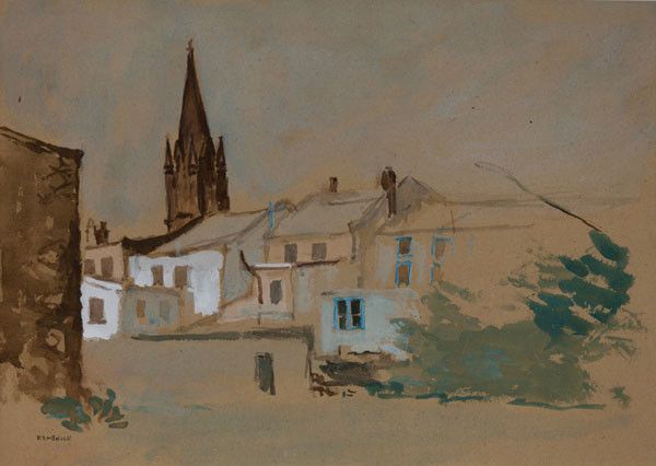 600x426 Seymour Remenick [Buildings With Church Spire] (Undated