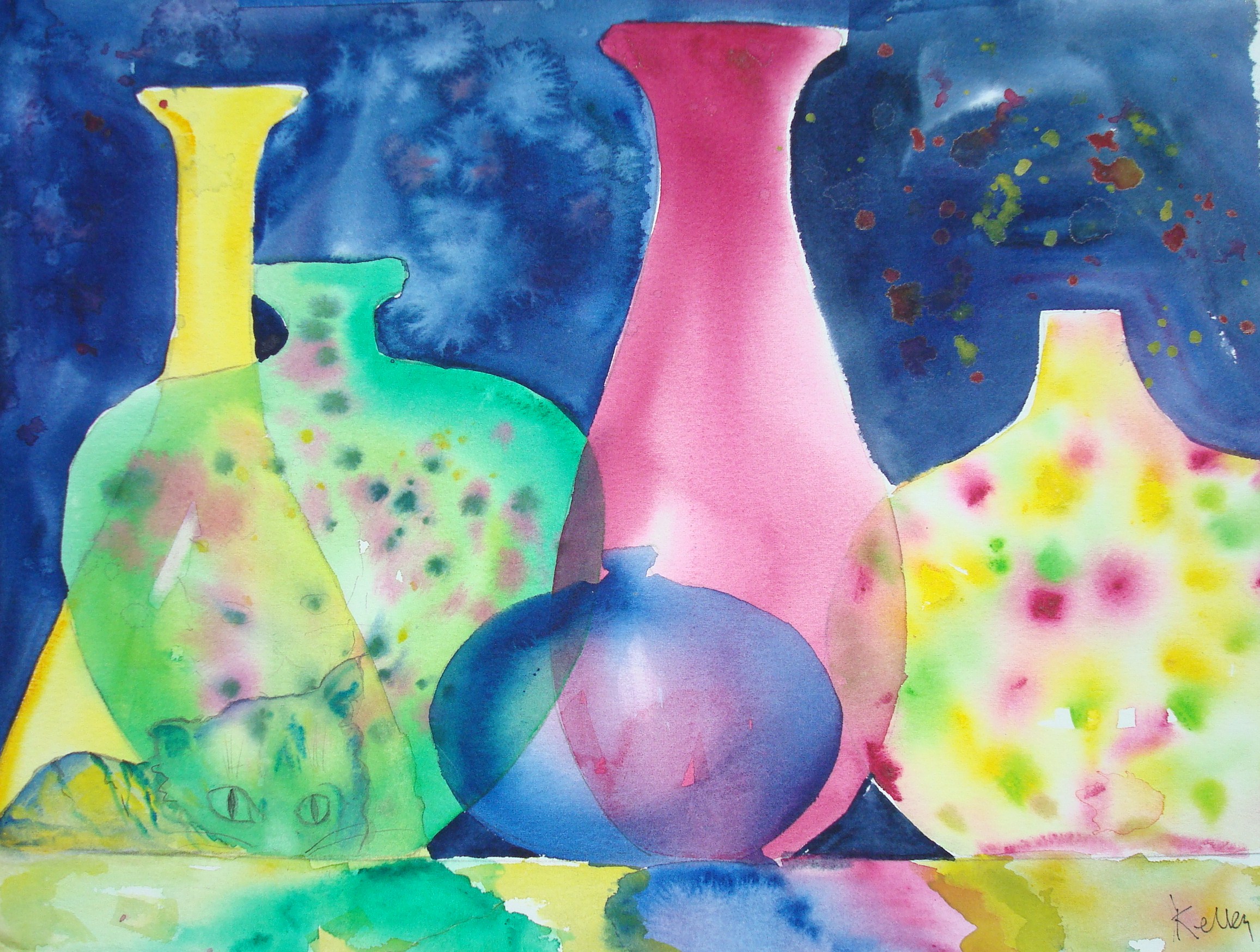 2313x1748 How To Paint A Scene Of Colored Glass Vases In Watercolor 9 Steps