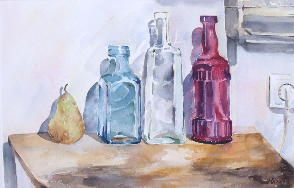 938x600 Glass Bottles Watercolor Victoria Olson Art