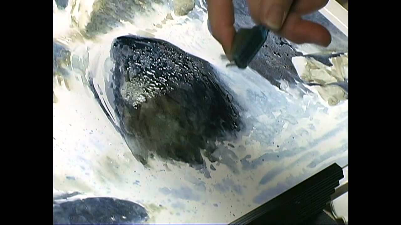 1280x720 Painting In The Flow Of Watercolor On High Plate Illustration