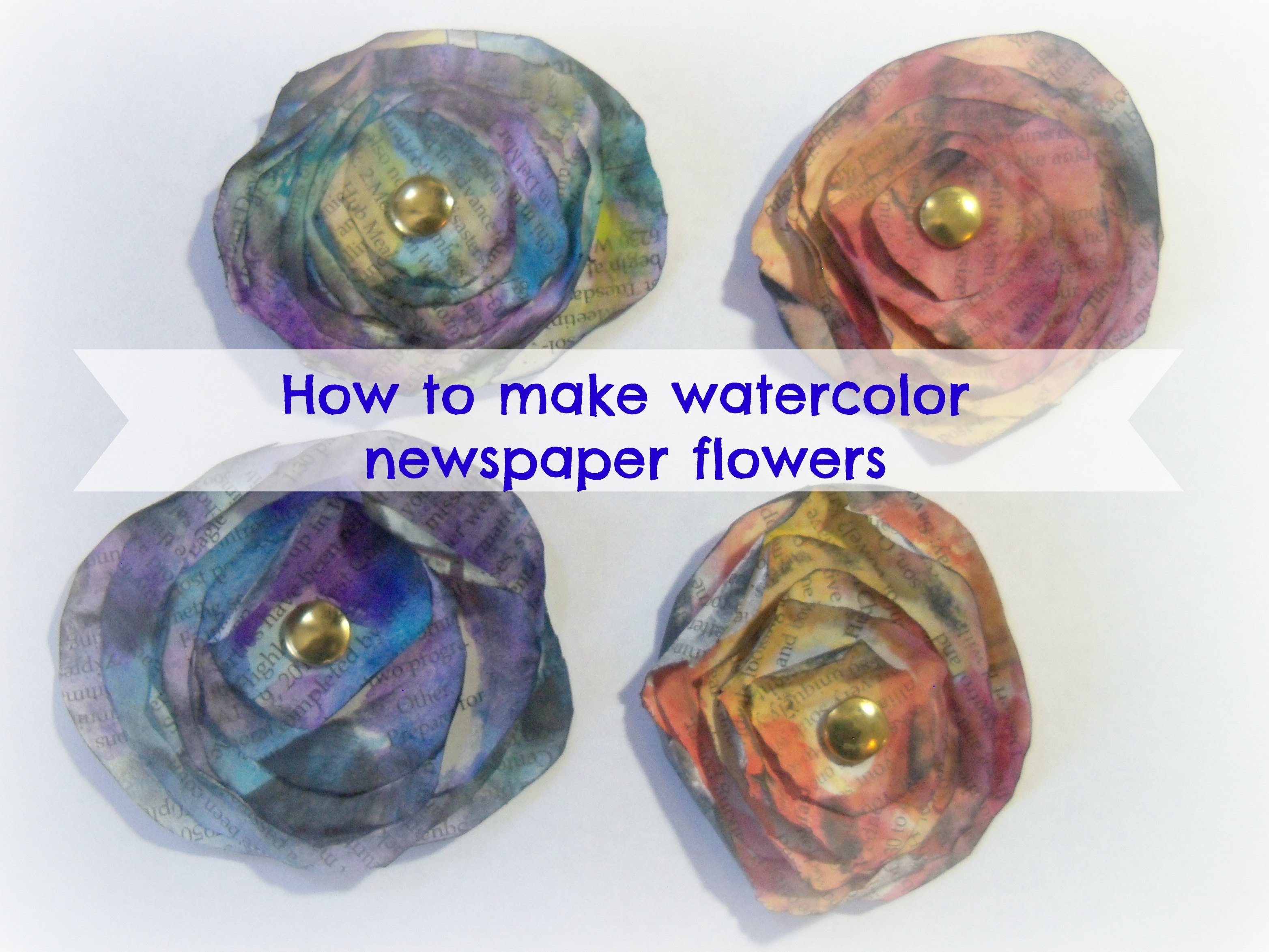 3128x2346 How To Make Newspaper Flowers Diy Mixed Media Watercolor