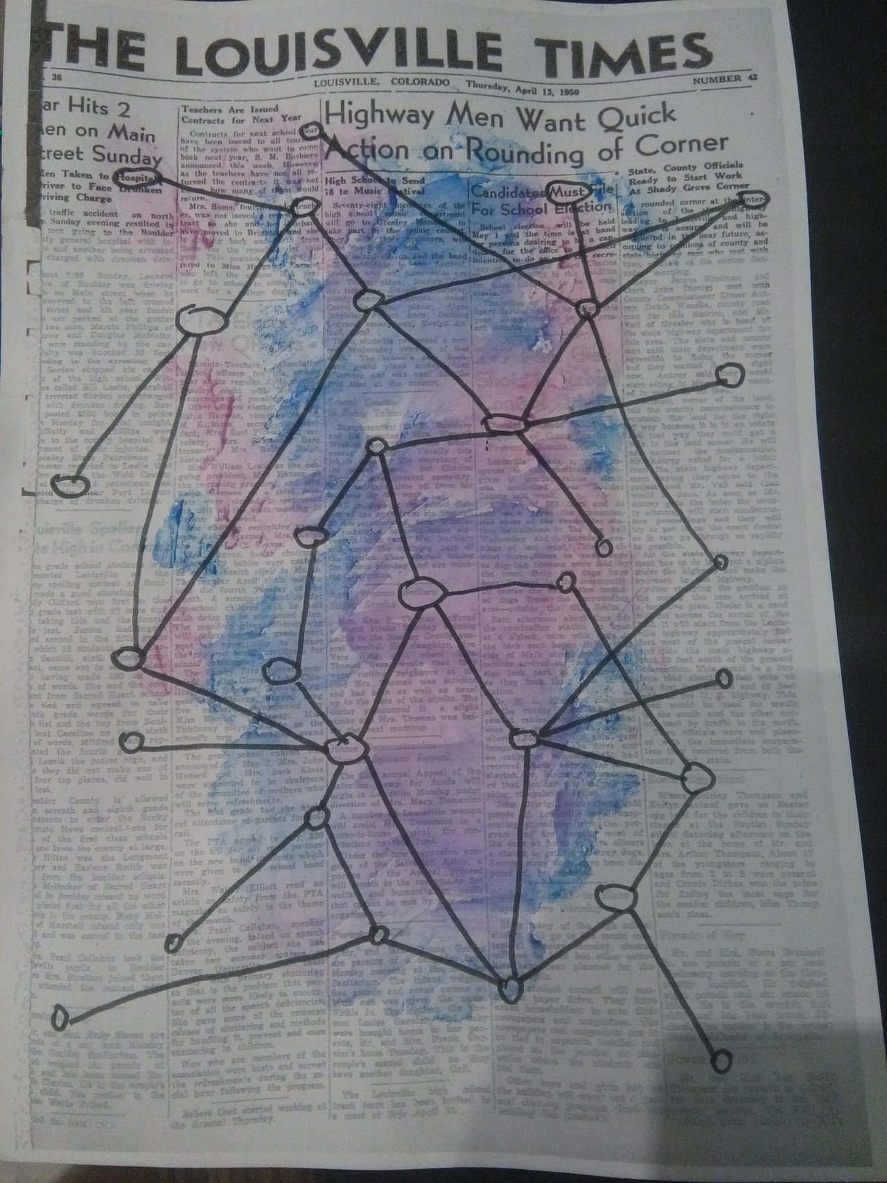 1280x1707 Old Newspaper, Watercolor And Connected Highlights By Sappharyart