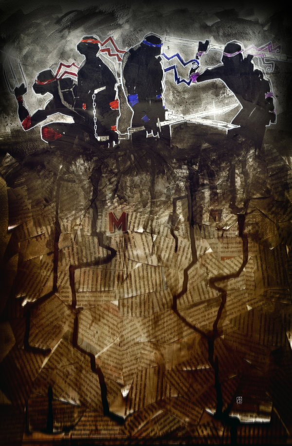 600x914 Tmnt Newspaper Earth Watercolor Painting By Thenewestredranger On