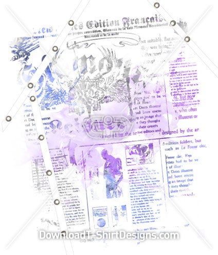 424x496 Watercolor Newspaper Print