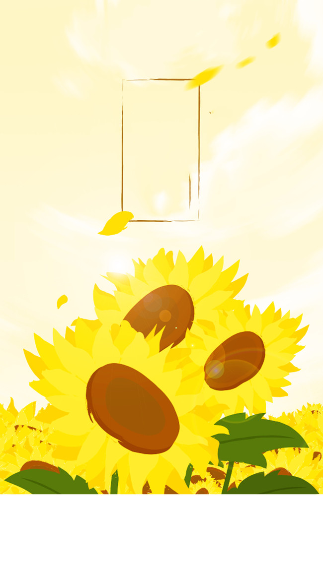650x1153 Hand Painted Sunflower Poster Background, Literature, Watercolor