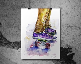 340x270 Sports Print Watercolor Etsy