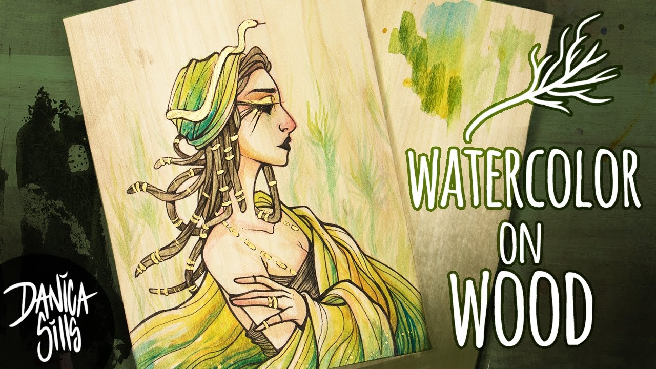 1280x720 Watercolor On Wood Egyptian River Painting On Wood