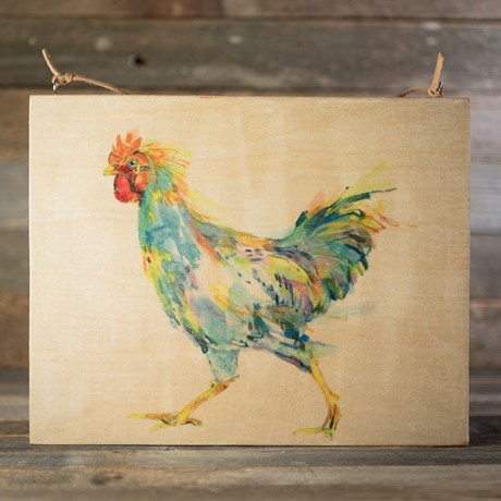 460x460 Chicken Watercolor On Wood