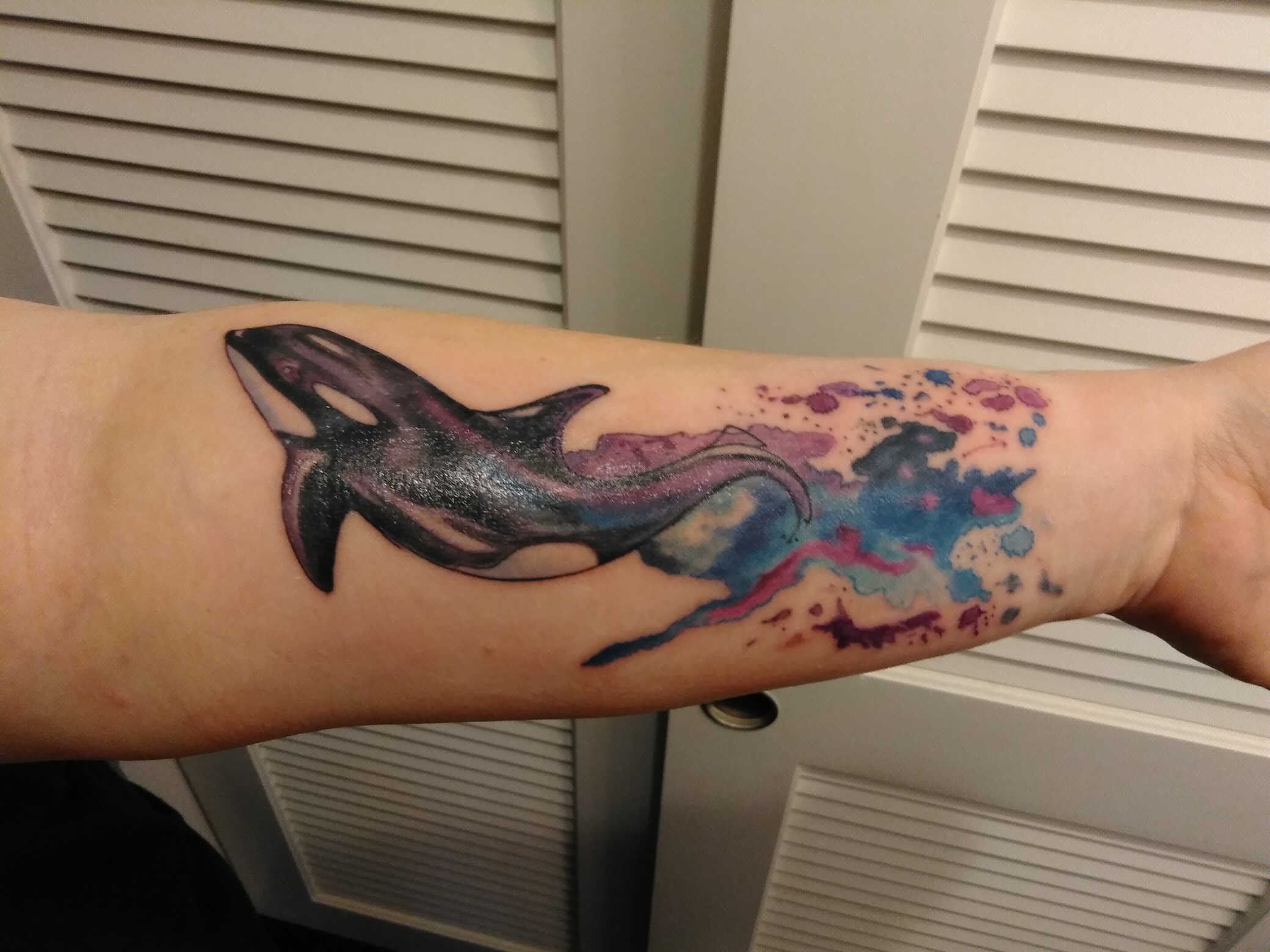 2080x1560 New Tattoo! Watercolor Orca! Tattoo