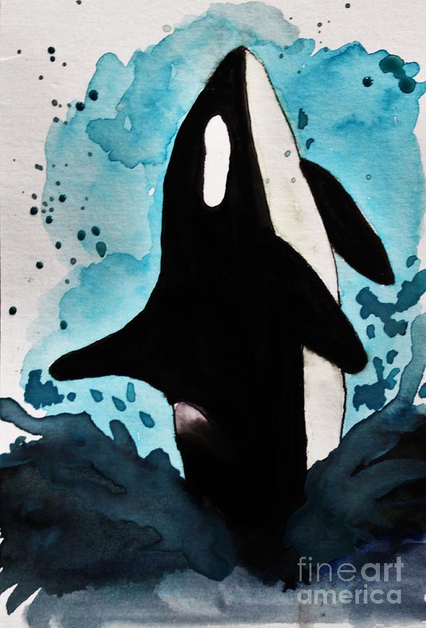 610x900 Orca Watercolor Painting Painting By Lkb Art And Photography
