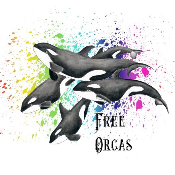 600x600 Free Orca Whales Watercolor Art Microfiber Duvet Cover Seven