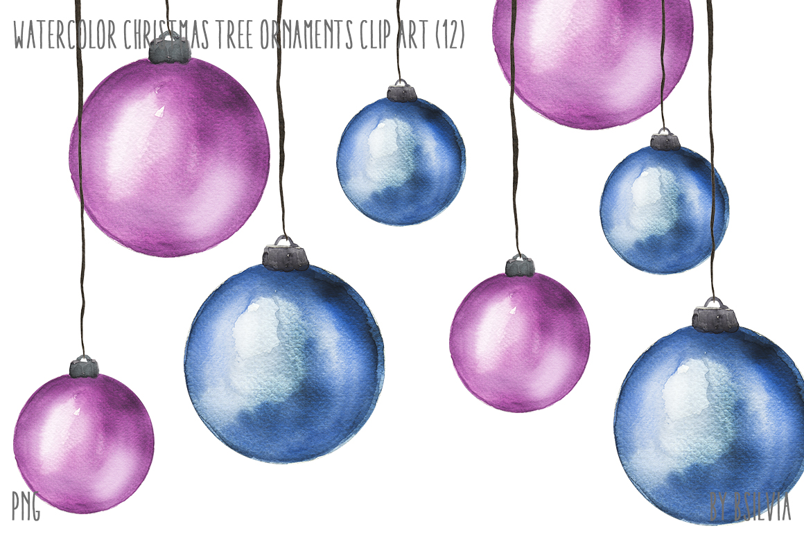 1160x772 Watercolor Christmas Tree Ornaments By Bsilvia