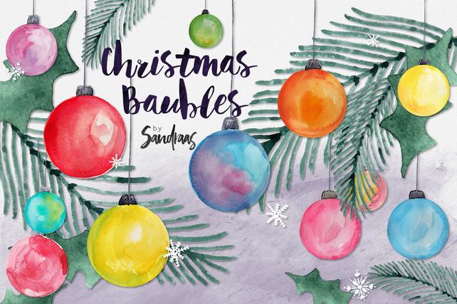 642x427 Christmas Clip Art Hand Painted Christmas Ornaments Etsy