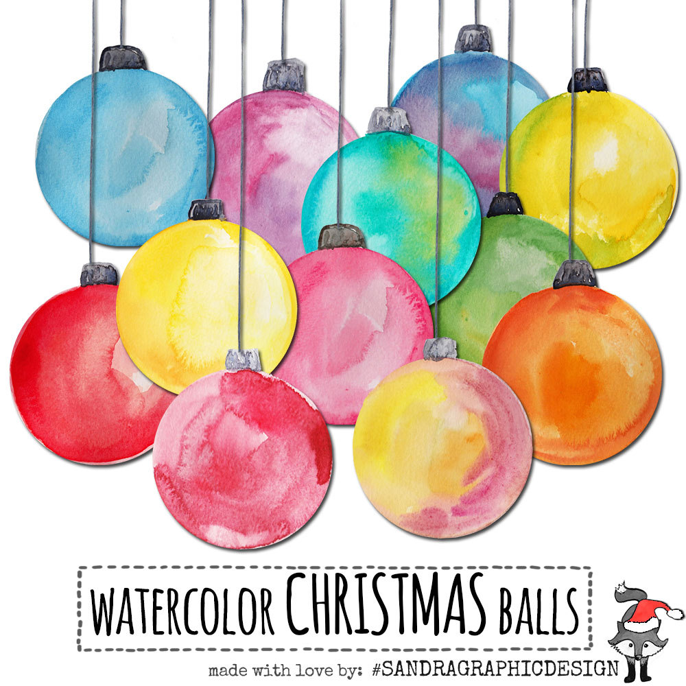 1000x1000 Christmas Clip Art Hand Painted Christmas