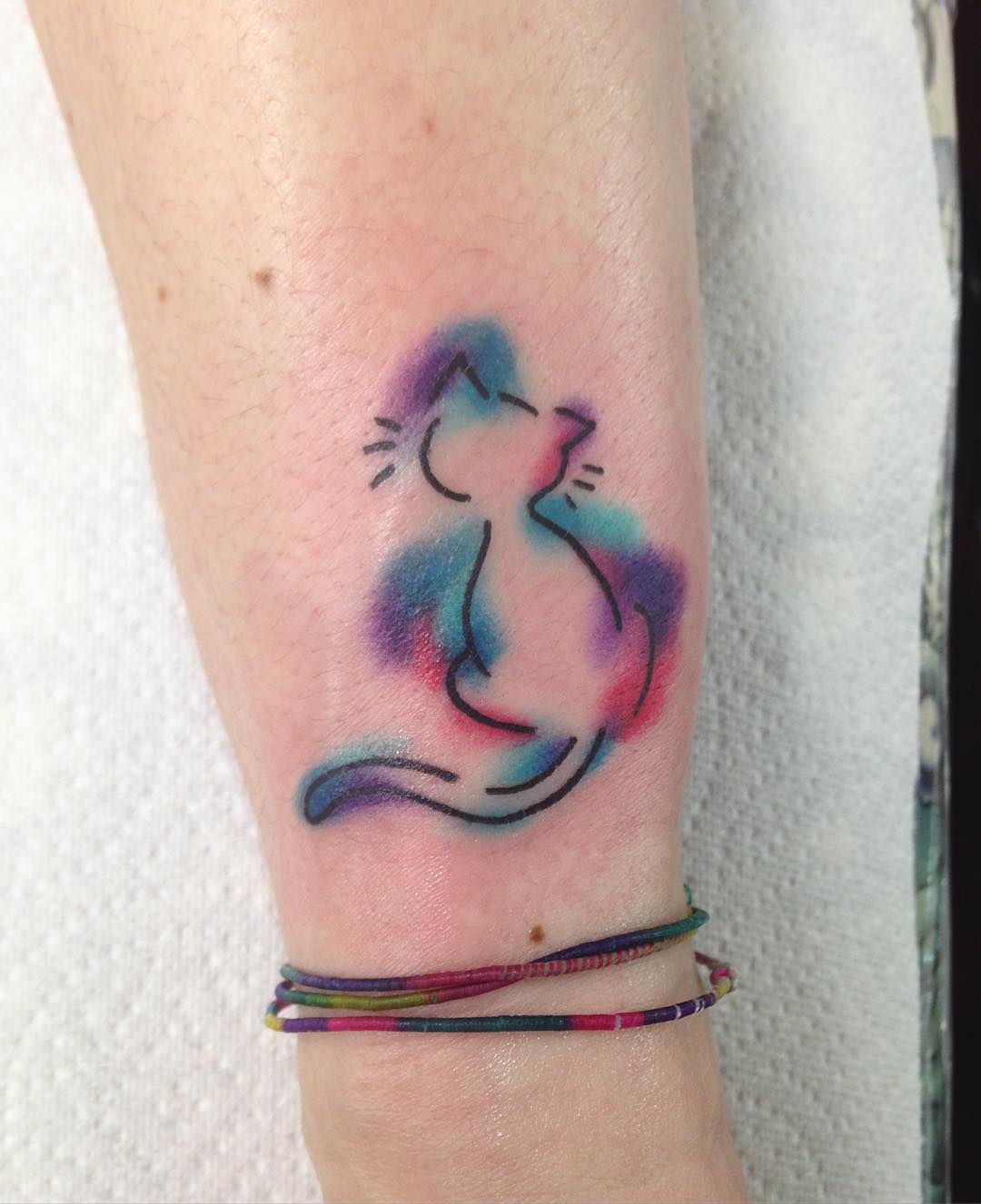 1080x1326 Small Watercolor Cat Outline Tattoo Venice Tattoo Art Designs
