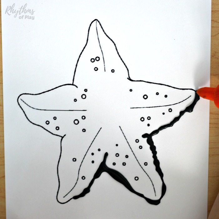 700x700 Starfish Black Glue Watercolor Art Rhythms Of Play
