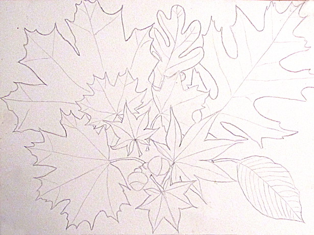 615x460 Crayon Resist Fall Leaves Art Lesson
