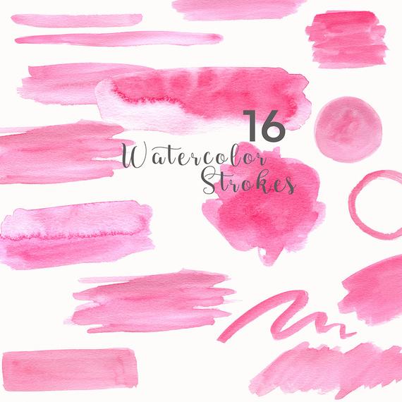 570x570 Watercolor Strokes Clip Art Watercolor Splotches Overlay Etsy