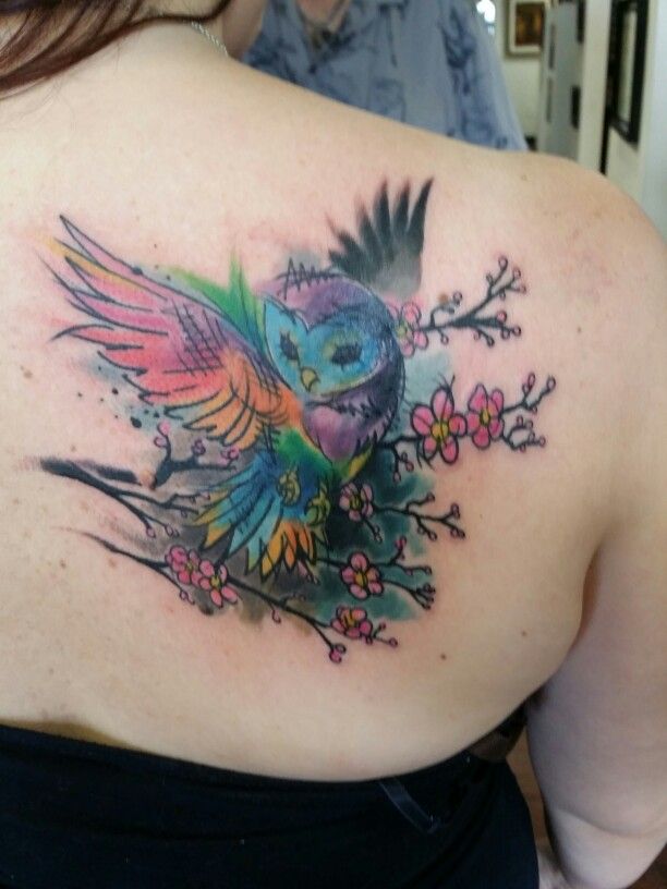612x816 My New Watercolor Owl Tattoo