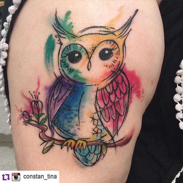 640x640 Owl Watercolour Tattoo Tattoos And Piercings Owl