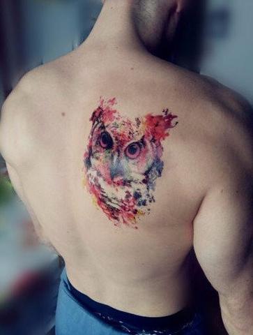363x480 Sniper Owl Watercolor Temporary Tattoo Mybodiart