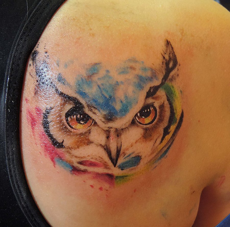 901x886 Watercolor Owl Tattoo By Facundo Pereyra
