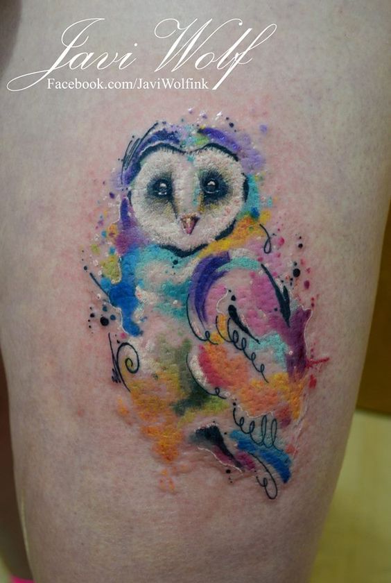 564x840 Watercolor Owl Tattoos Collection