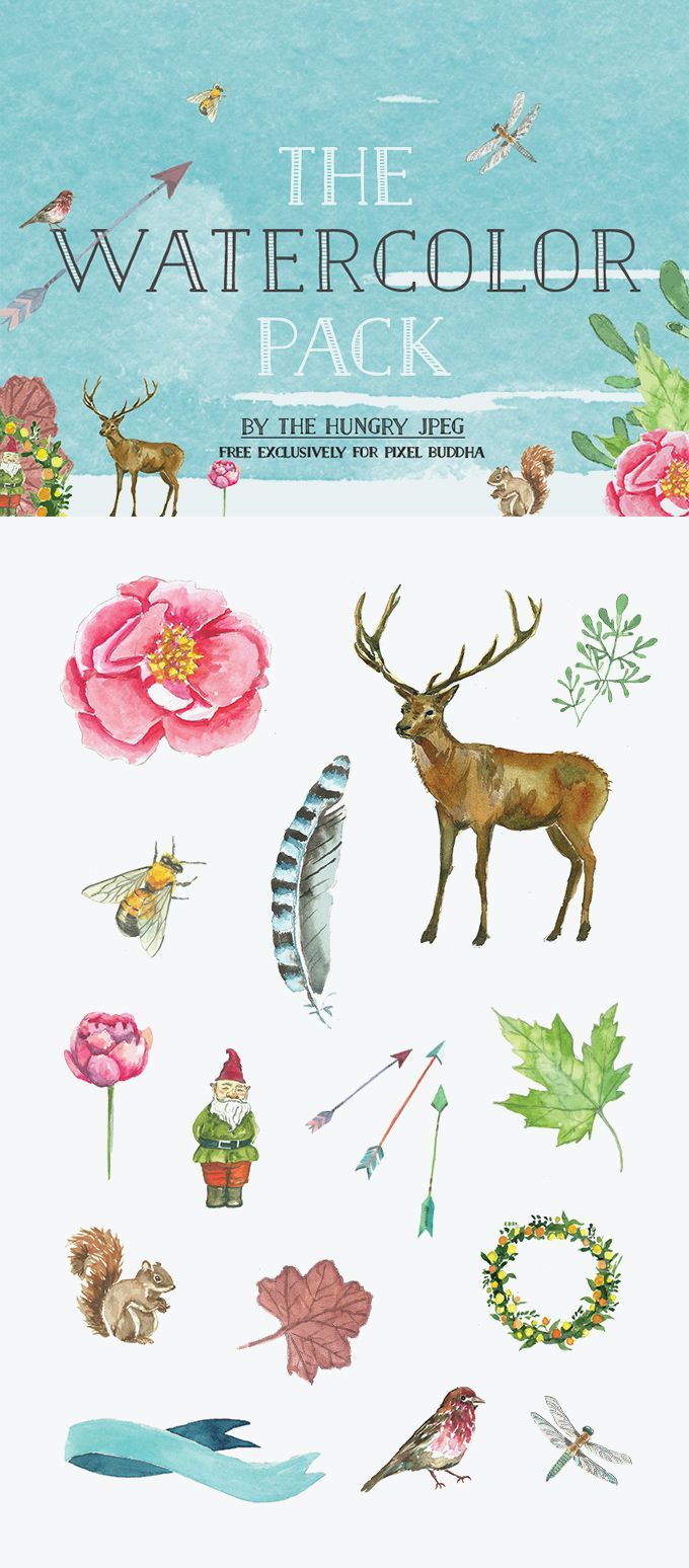 680x1548 Free Watercolor Illustrations Pack Design Resources