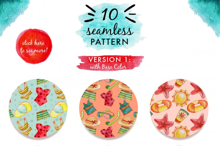 720x479 The Summer Bliss Watercolor Pack By Knickknacks.co