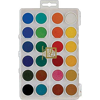 425x425 Loew Cornell 500 24 Assorted Dry Pan Watercolor Paint