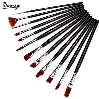 350x350 Bianyo 12pcs Different Shape Nylon Hair Watercolor Paint Brush Set