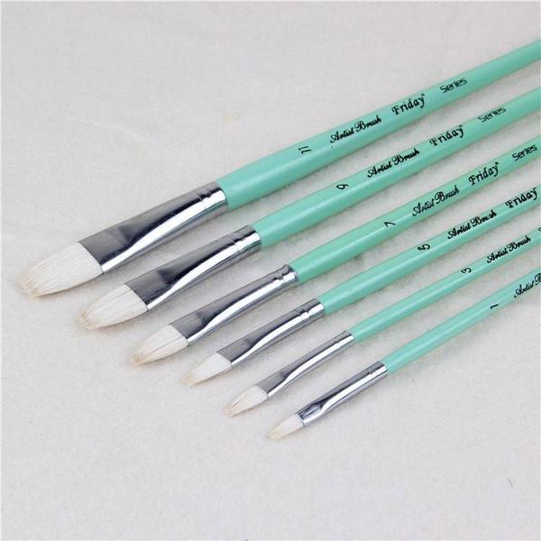 600x600 Paint Brushes Super Sale! 6 Piece Set Medium Soft Flat Wool Hair