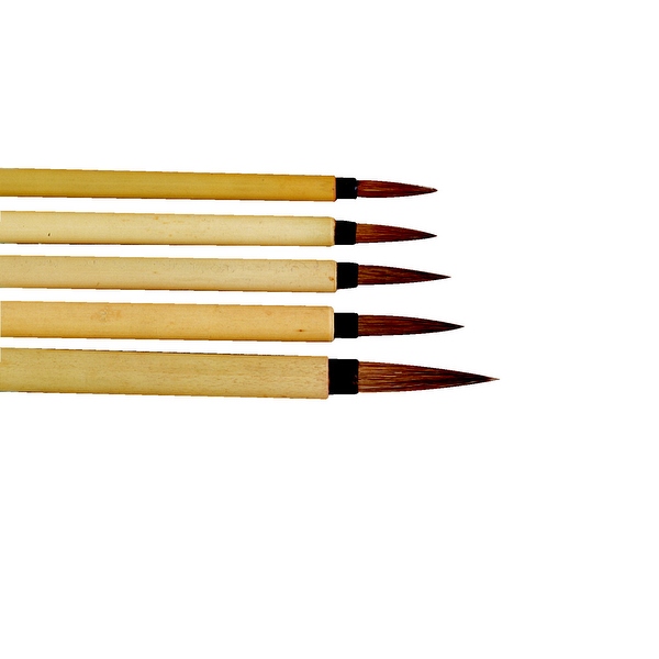 600x600 Shop Stanislaus Assorted Fine Watercolor Paint Brush Set, Bamboo
