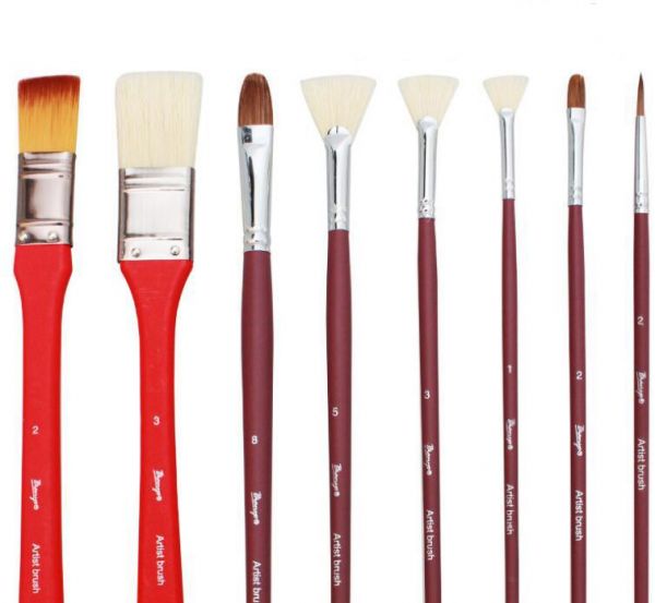 600x553 Souq 8pcs Different Size Bristle Hair Paint Brush Artist Acrylic