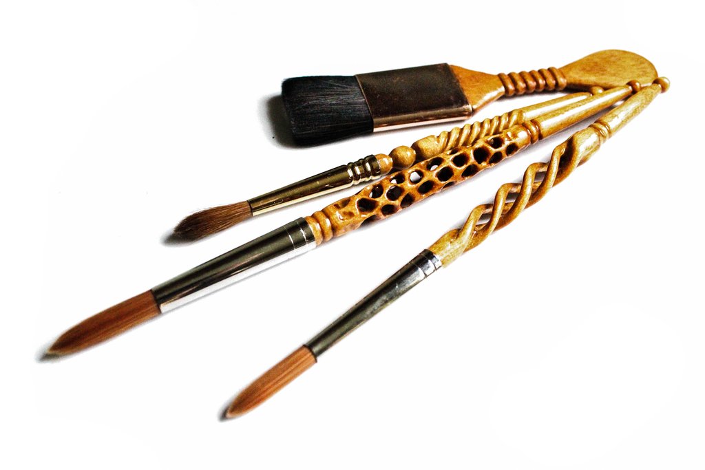 1024x683 Hand Carved Watercolor Paintbrushes Greenleaf Amp Blueberry