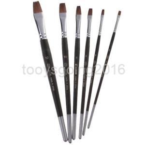 300x300 6pcsset Flat Horse Hair Paint Brushes Watercolor Painting Fine