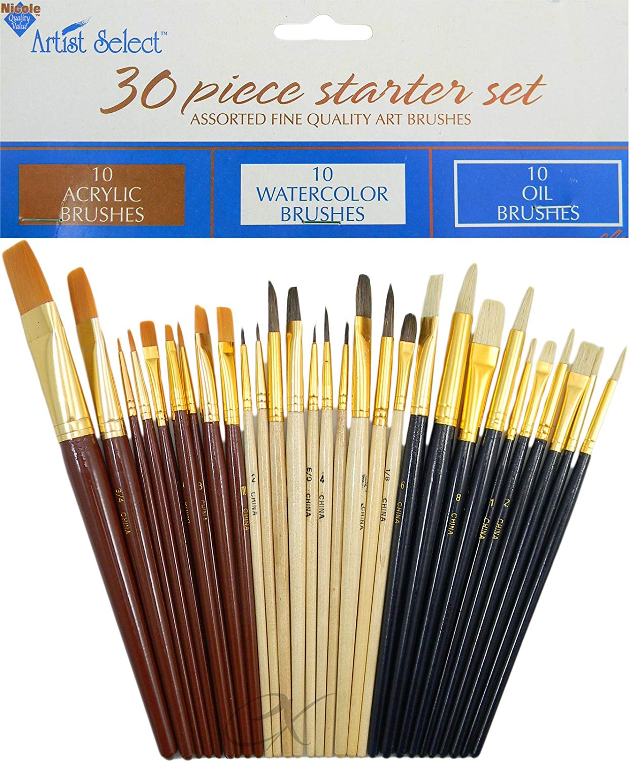 1239x1500 30 Fine Art Paint Brushes For Acrylic, Oil, Watercolors