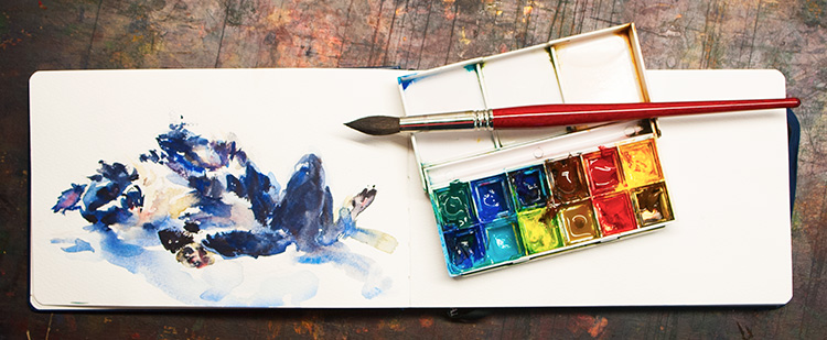 750x309 Beginner Watercolor Painting