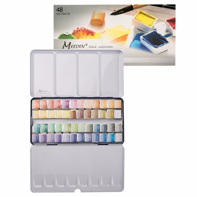 640x640 Meeden Art Watercolor Tin Palette Paint Set With 48 Colors Half