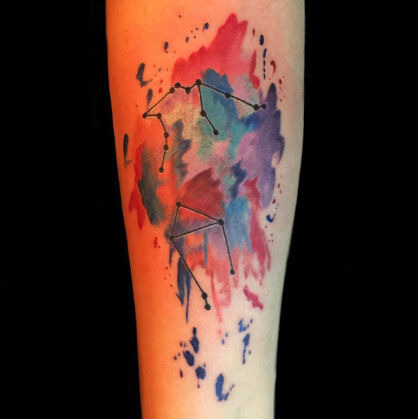 594x595 41 Watercolor Tattoos That Are A Work Of Art