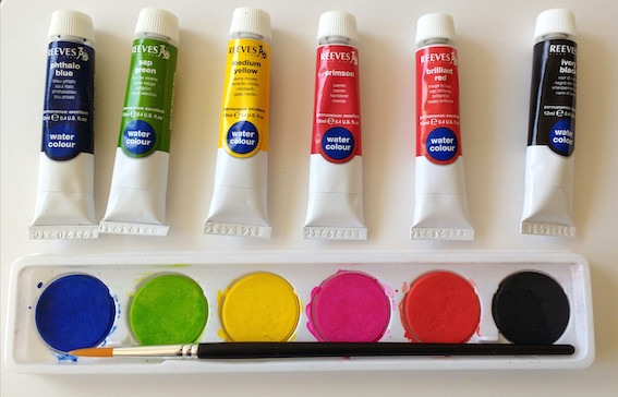 567x364 Coloring Postcards Watercolor Paints