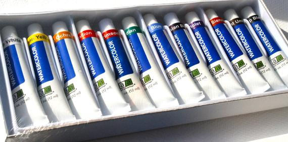 570x281 Watercolor Paint Art Supplies 12 Tubes Of Watercolor Paints Etsy