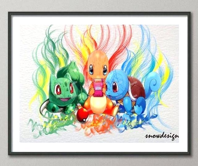 640x539 Wall Pokemon Original Watercolor Wall Art Canvas Painting Anime