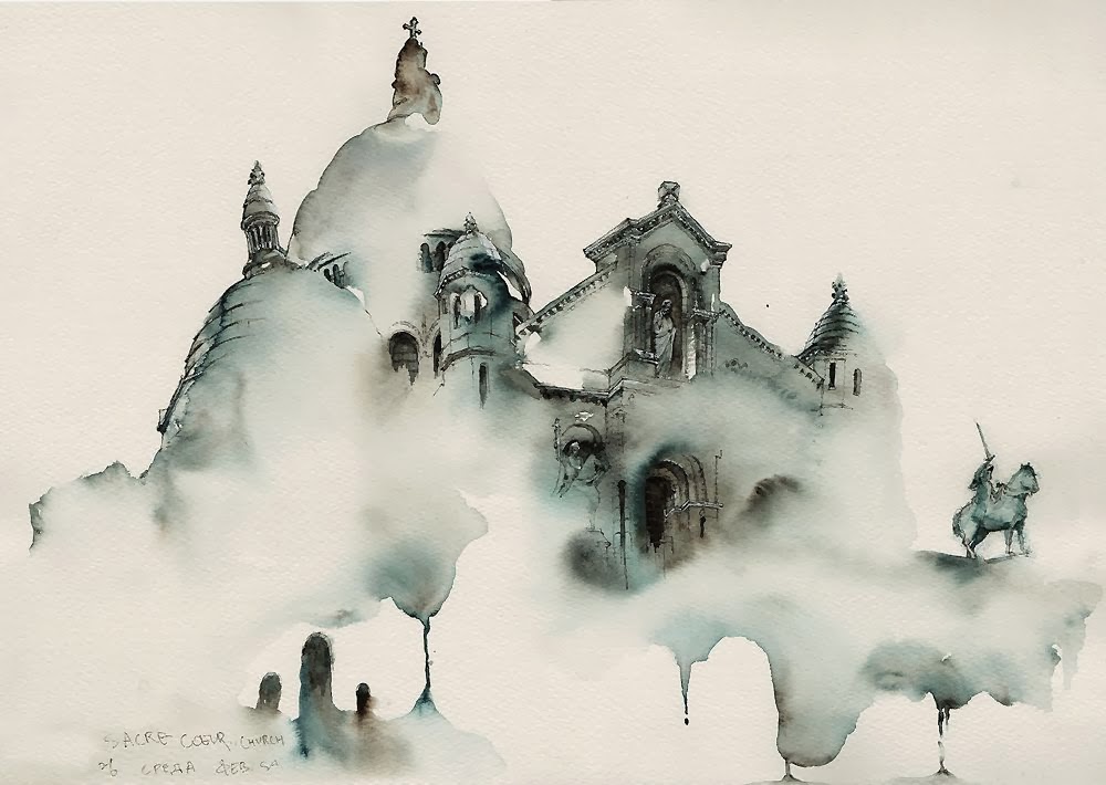 1000x710 Simply Creative Architectural Watercolor Paintings By Sunga Park