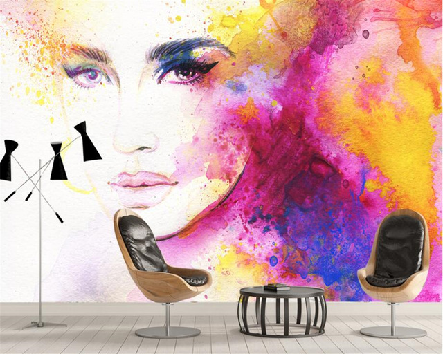 640x512 Beibehang Watercolor Painting Red Lips Abstract Beauty Senior