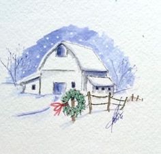 236x225 Watercolor Christmas Cards, Set Of 3, Each One Hand Painted