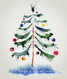 236x278 Christmas Tree Watercolor Painting Watercolor